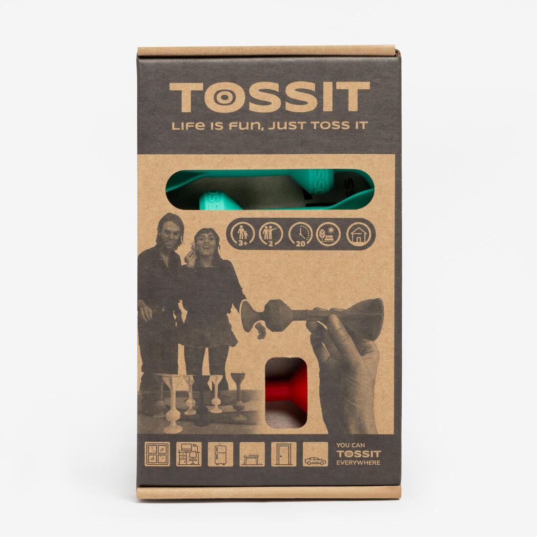Jeu Tossit original rouge cyan
