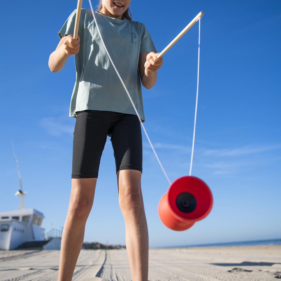 DIABOLO 100 ROUGE + BAGUETTES EN BOIS