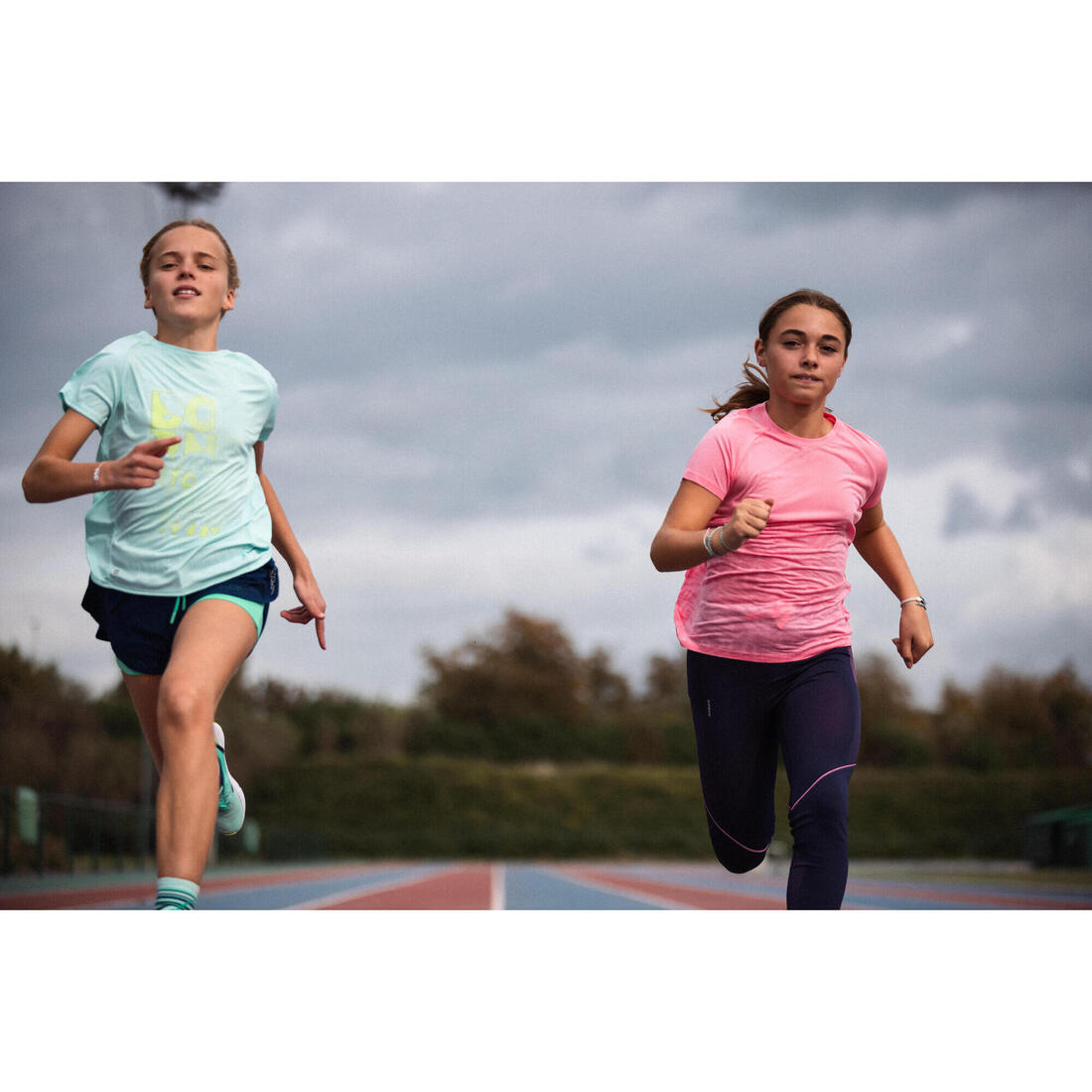 T-shirt de running respirant Fille - KIPRUN DRY+ 500 pastel