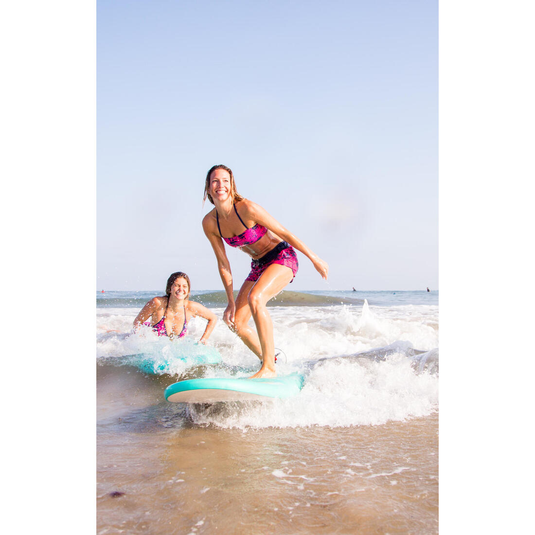 Boardshort surf femme TINI ETHNI avec ceinture élastiquée et cordon de serrage