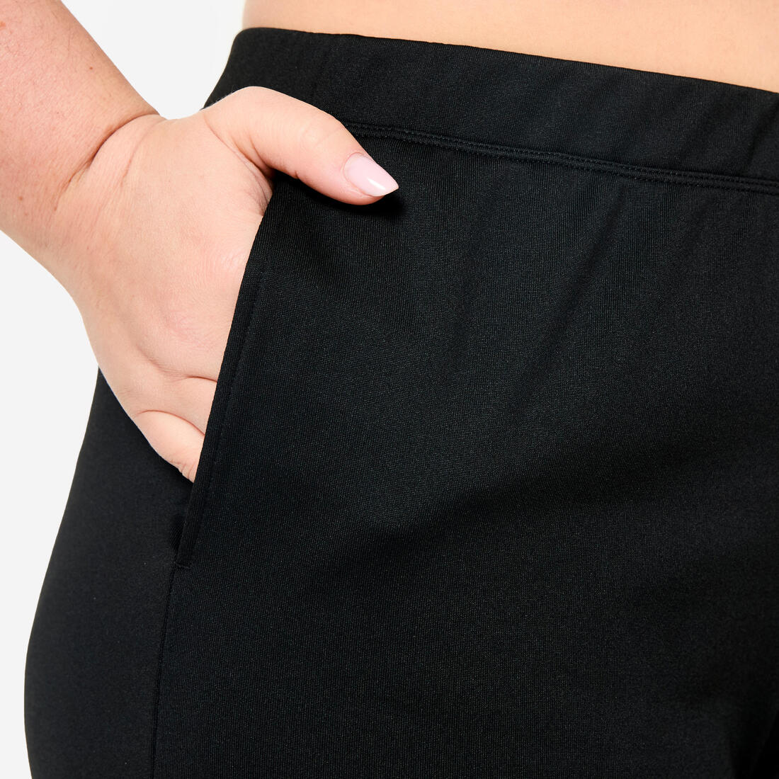 Pantalon de jogging droit chaud et confortable femme, noir