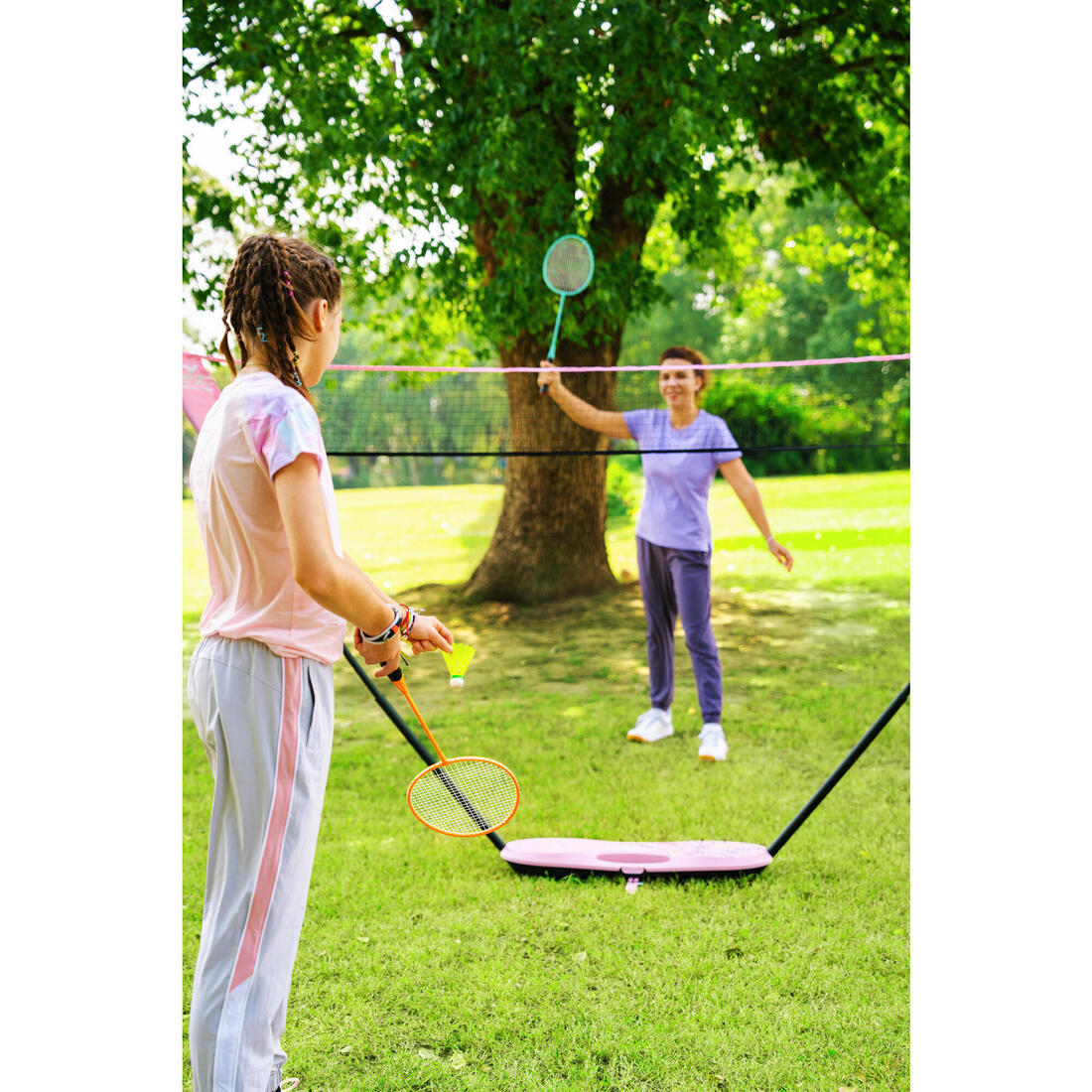 Set Raquettes de Badminton de Loisir Adulte Discover BR100Ad - Turquoise/Orange