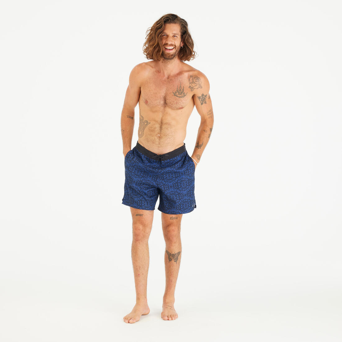 Boardshort surf short de bain mi-long 18'' homme, 100 Supagirl