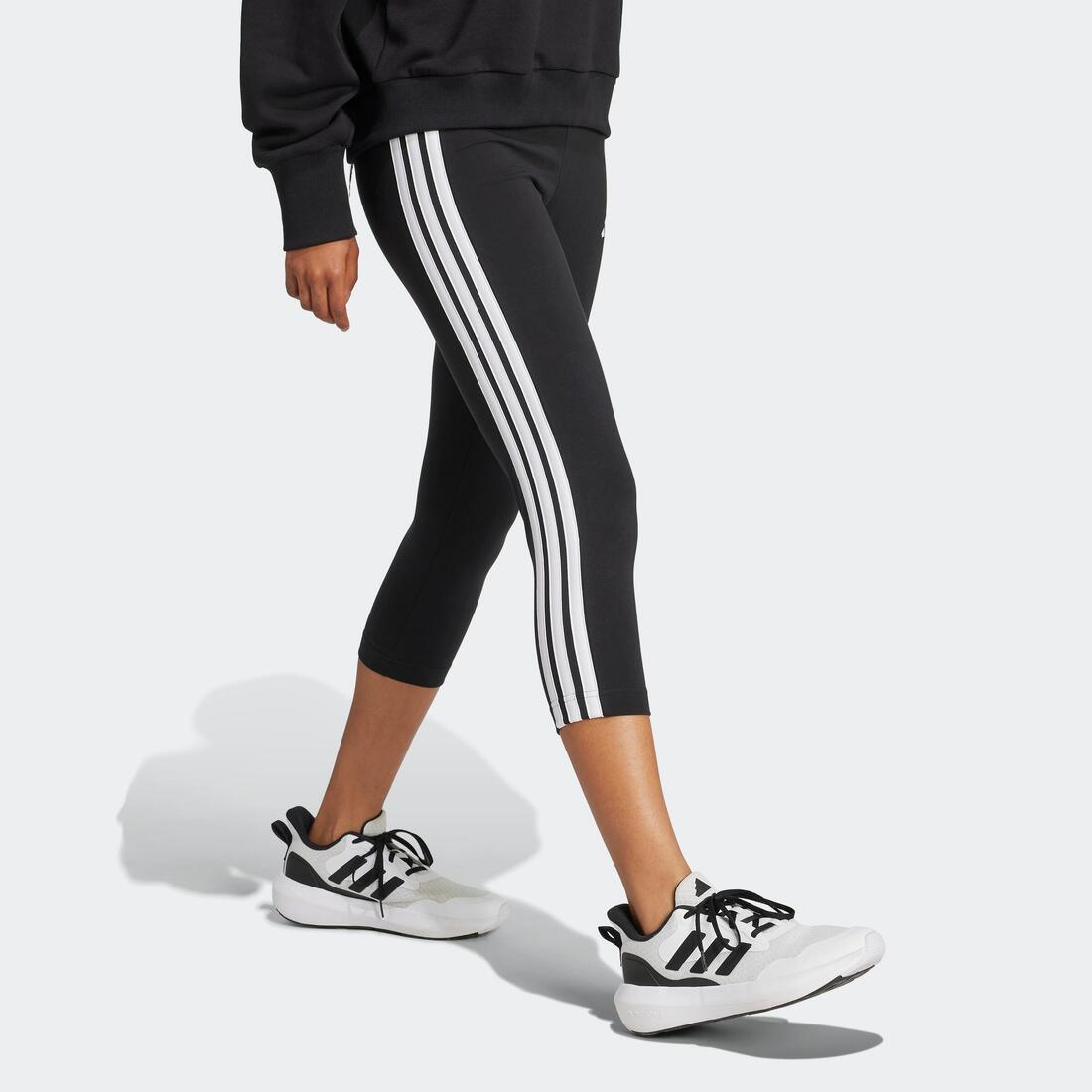 Legging de fitness en coton pour femme, noir