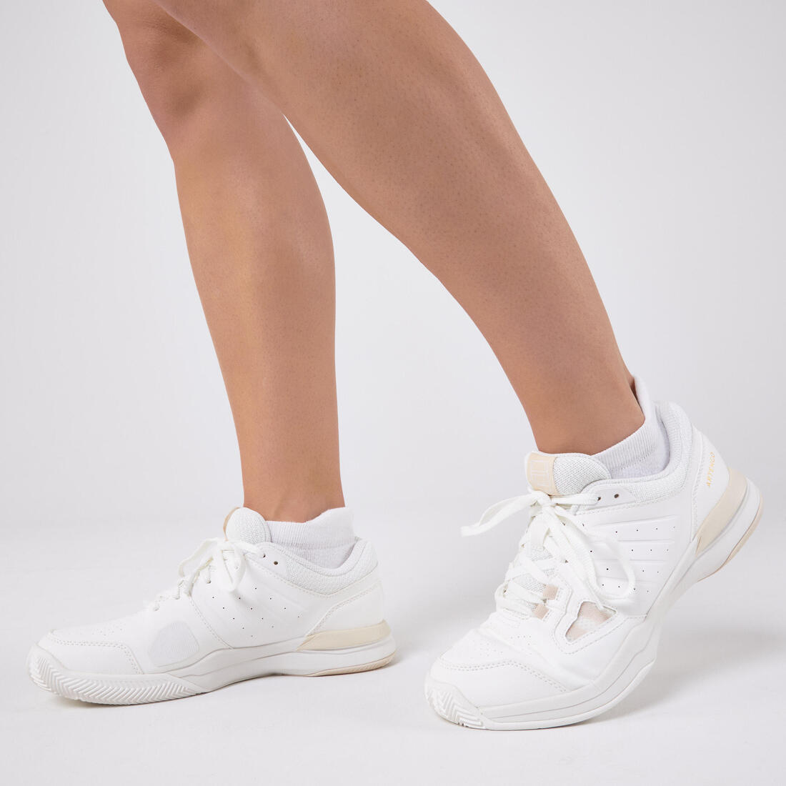 CHAUSSURES DE TENNIS FEMME TERRE BATTUE TS500 BLANCHE MAGNOLIA