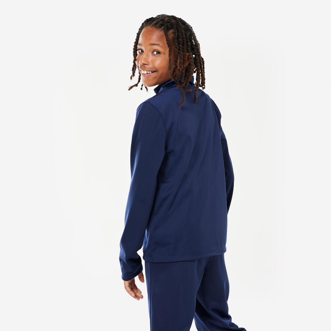 Survêtement enfant synthétique respirant - Gym'y bleu, pantalon marine