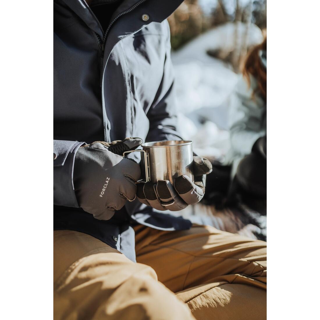 Gants tactiles coupe-vent de trekking adulte, MT900 gris