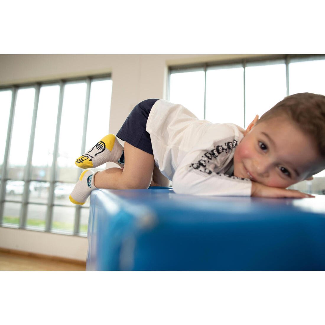 Short babygym mixte doux et confortable, bleu