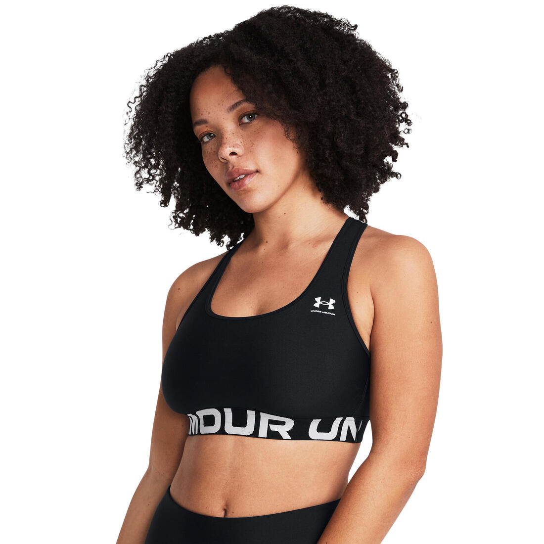 Brassière de sport HeatGear® Armour Mid Branded pour femme, noir
