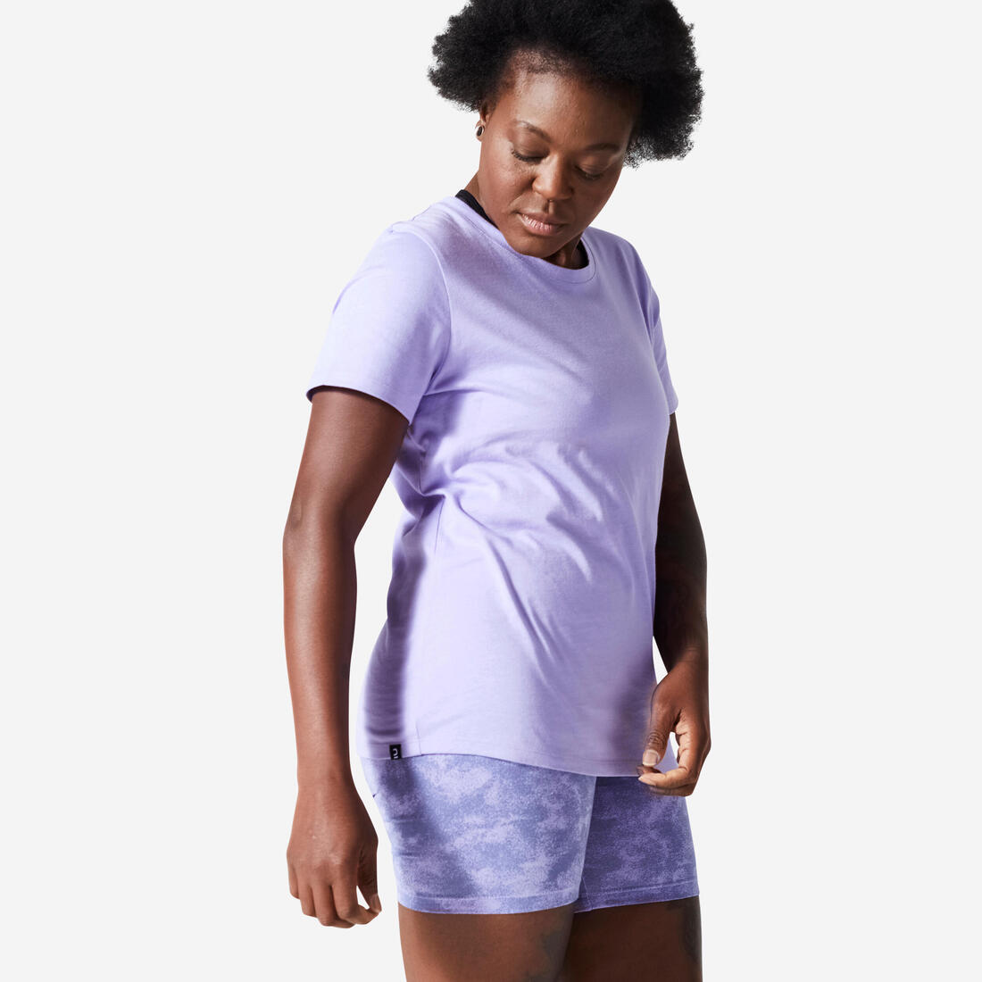 Tee-shirt en coton col rond femme