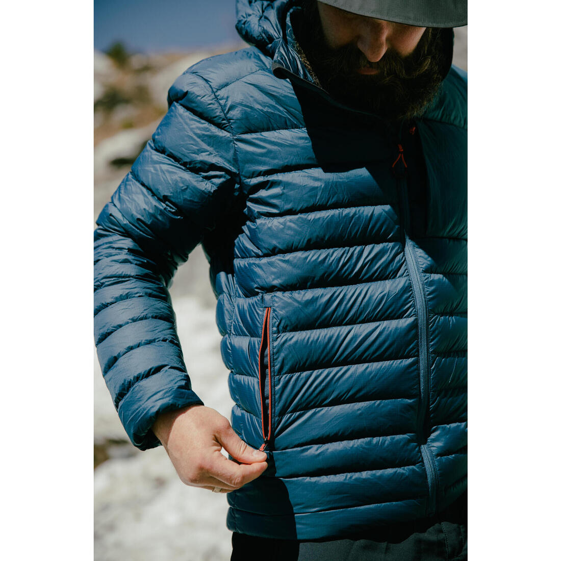 Doudoune à capuche en duvet de trek montagne - mt500 -10 °c - homme