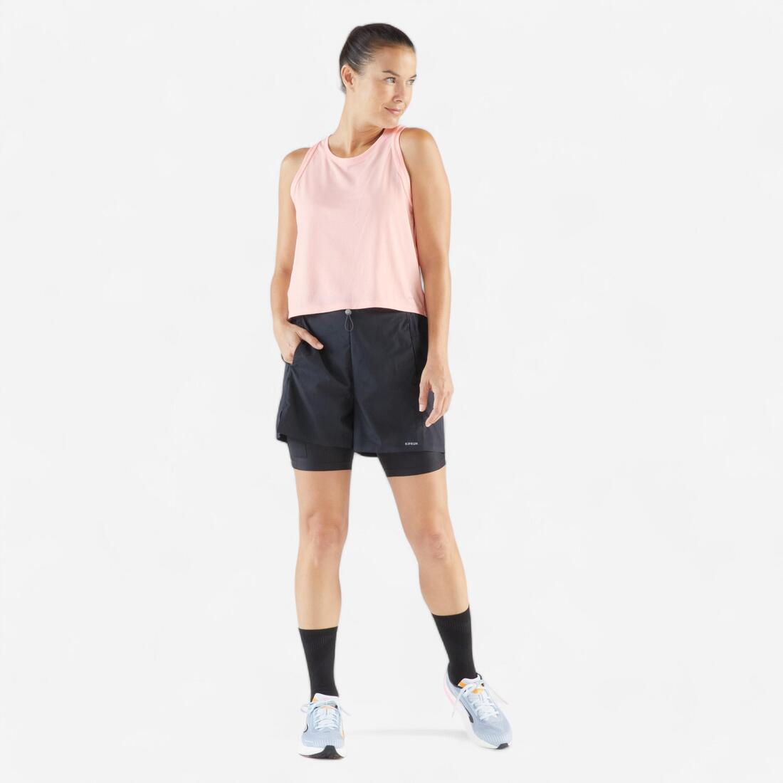 Débardeur court de running respirant femme - kiprun run 500 dry
