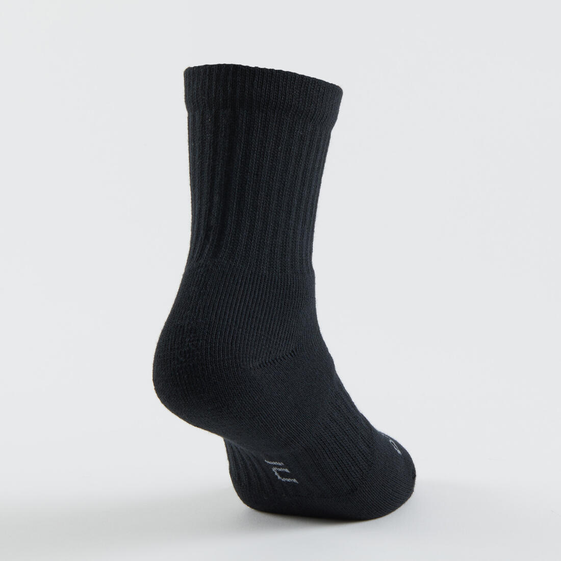 CHAUSSETTES DE SPORT ENFANT HAUTES RS 500 NOIR BLANC GRIS LOT DE 3