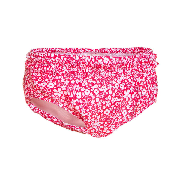 Bas de maillot couche lavable bébé rose imprimé fleurs NABAIJI