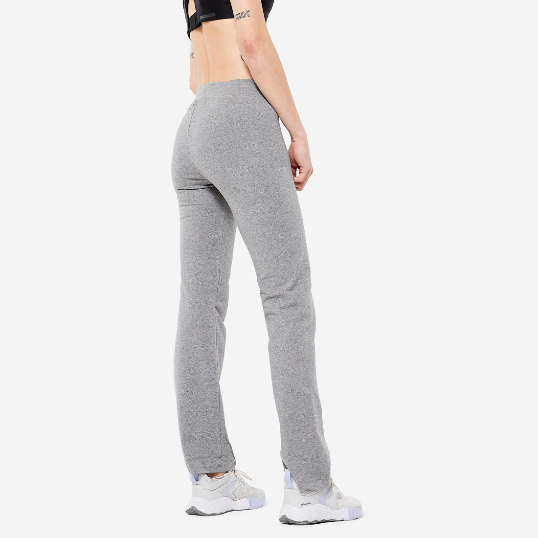 Legging fitness long coton extensible ceinture basse femme - Fit+