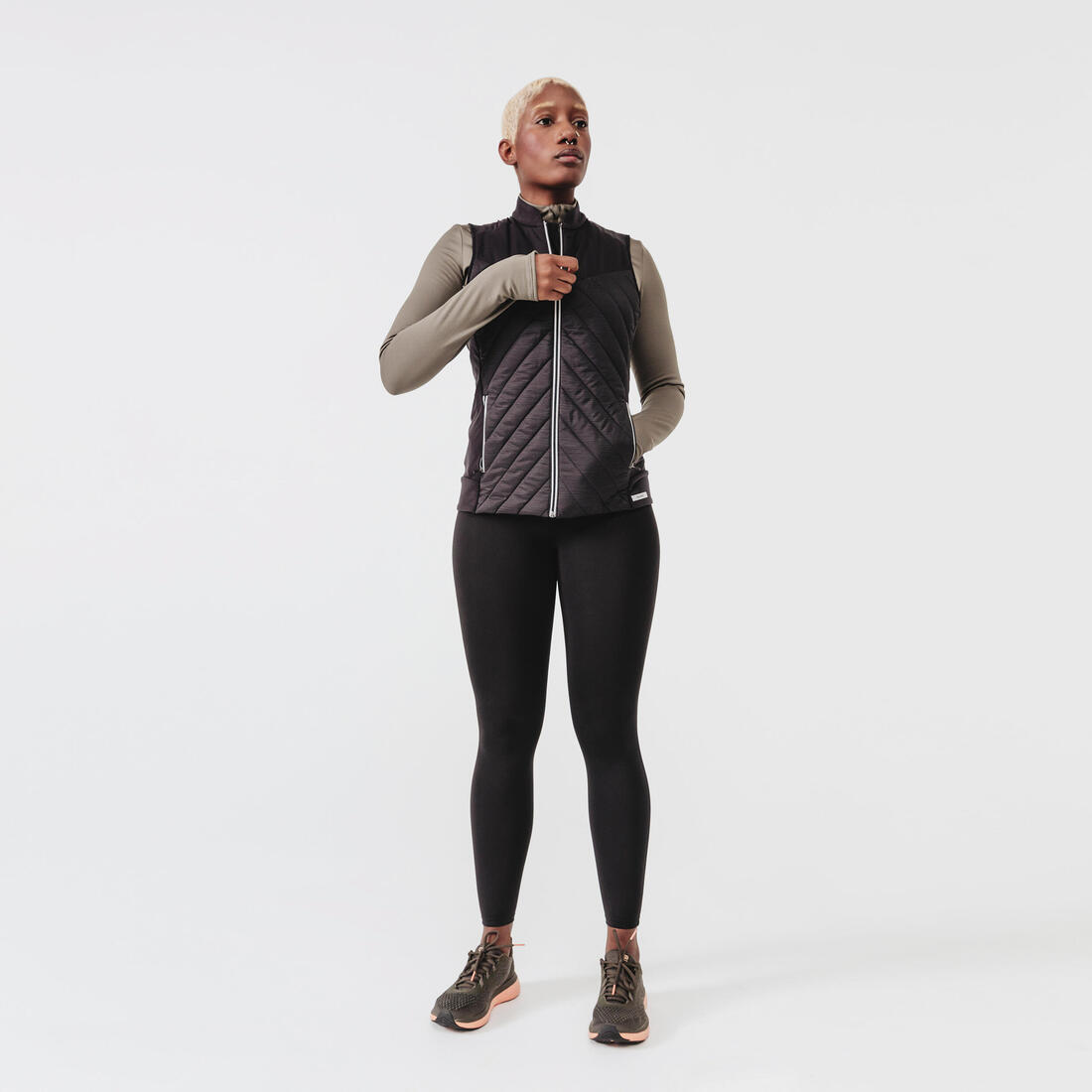 Veste sans manche running chaude femme - Warm noir