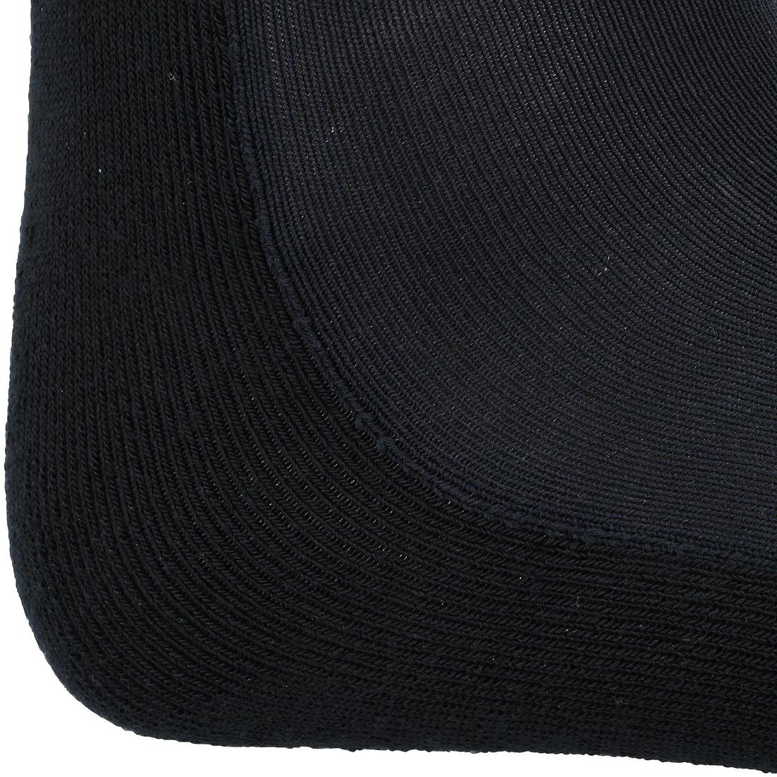 Chaussettes équitation adulte 100 noir rayures blanches et grises