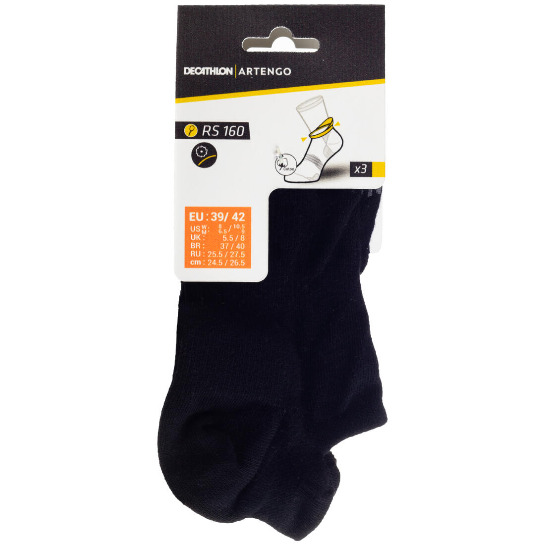 CHAUSSETTES DE SPORT BASSES ARTENGO RS 160 LOT DE 3