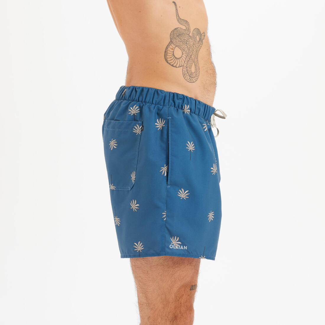 Boardshort surf 100 15" POPSTRIPE BLUE