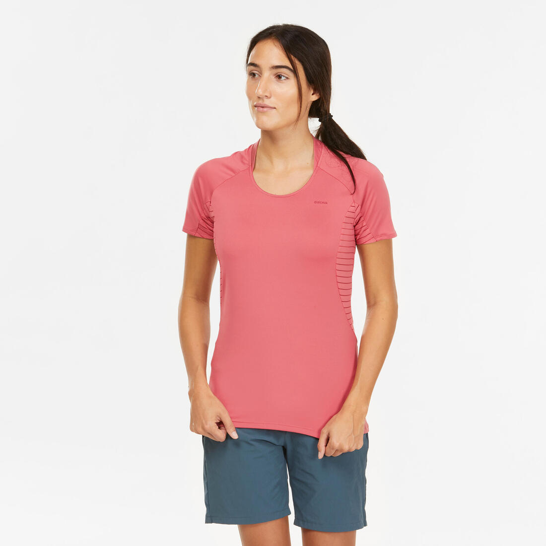 T-shirt manches courtes de randonnée montagne - MH500 - Femme