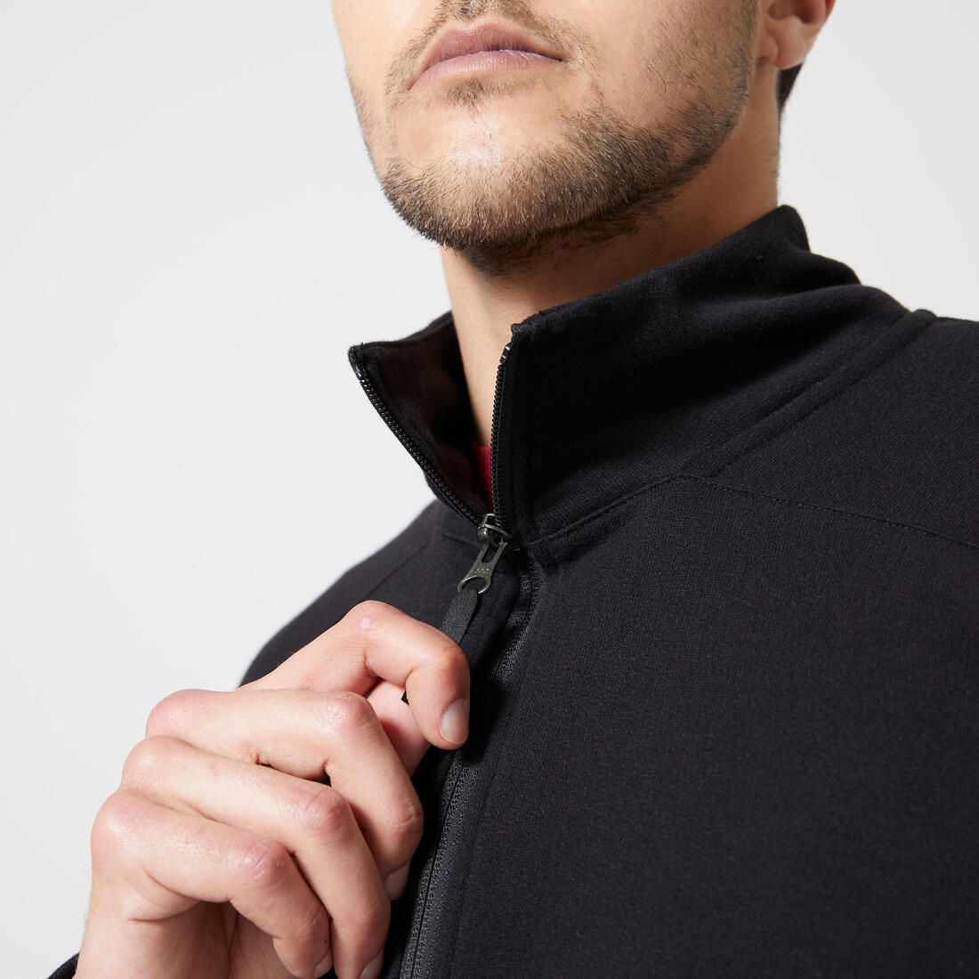 Sweat zippé crew Fitness homme - 500 Noir