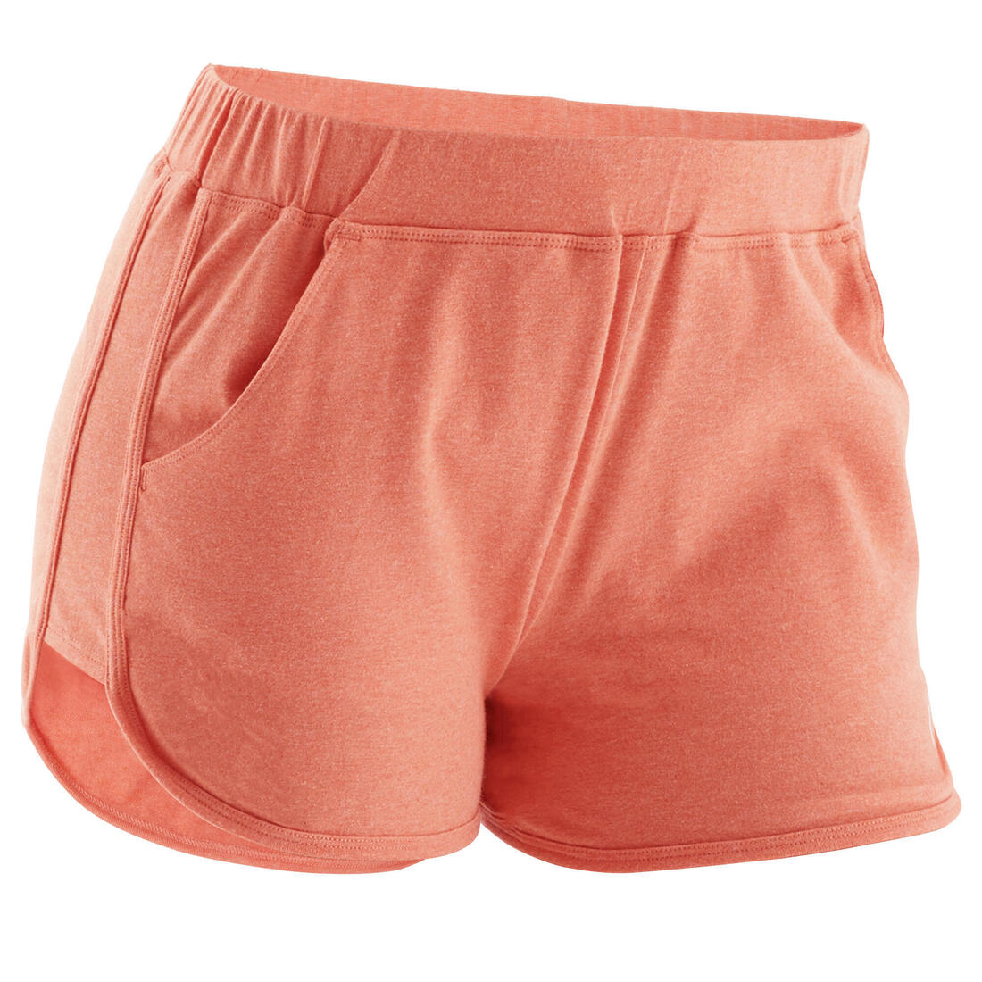 Short Fitness femme coton droit avec poche - 520