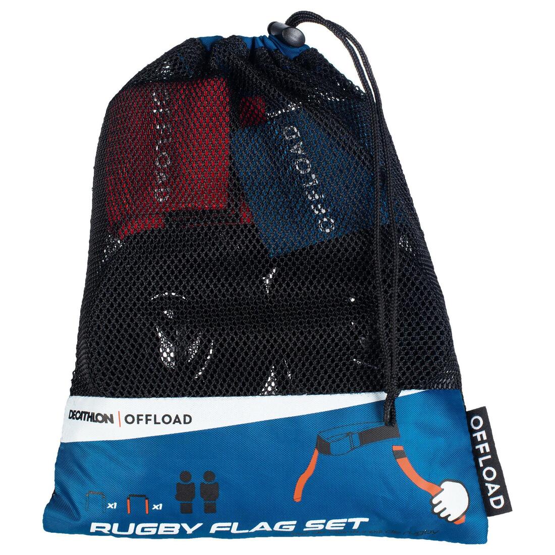 Pack Ceintures Flag Rugby - R500 Bleu Rouge