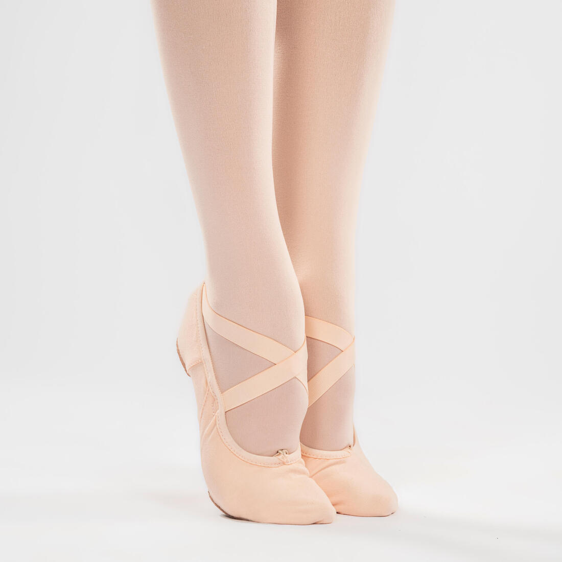 Demi-pointes de danse classique bi-semelles en toile femme, noires