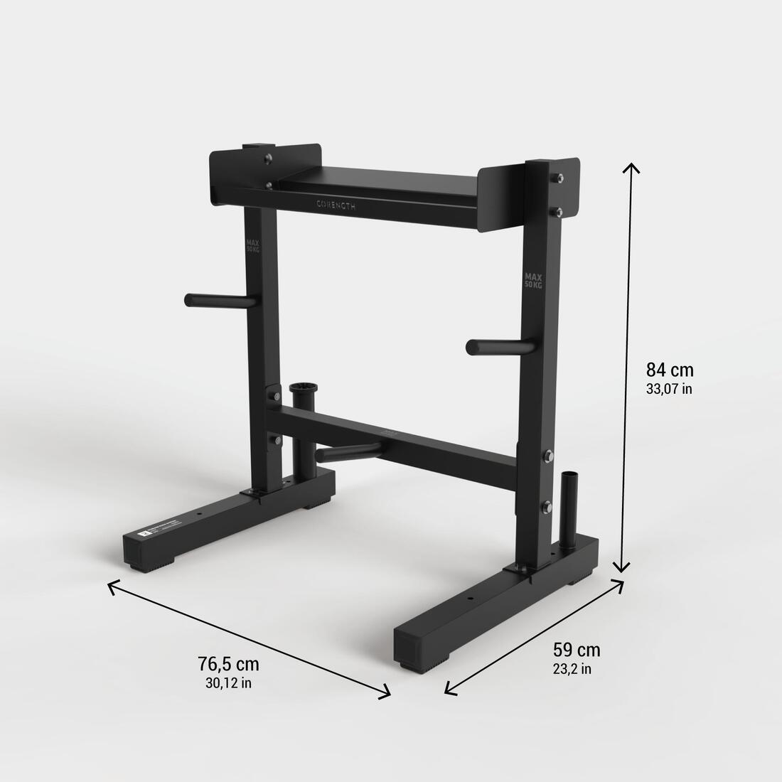 Rack de stockage musculation barres et poids