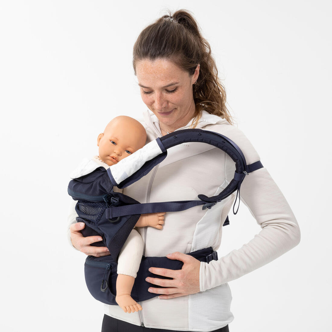 Porte-bébé physiologique de 9 mois à 15kg - MH500 bleu marine