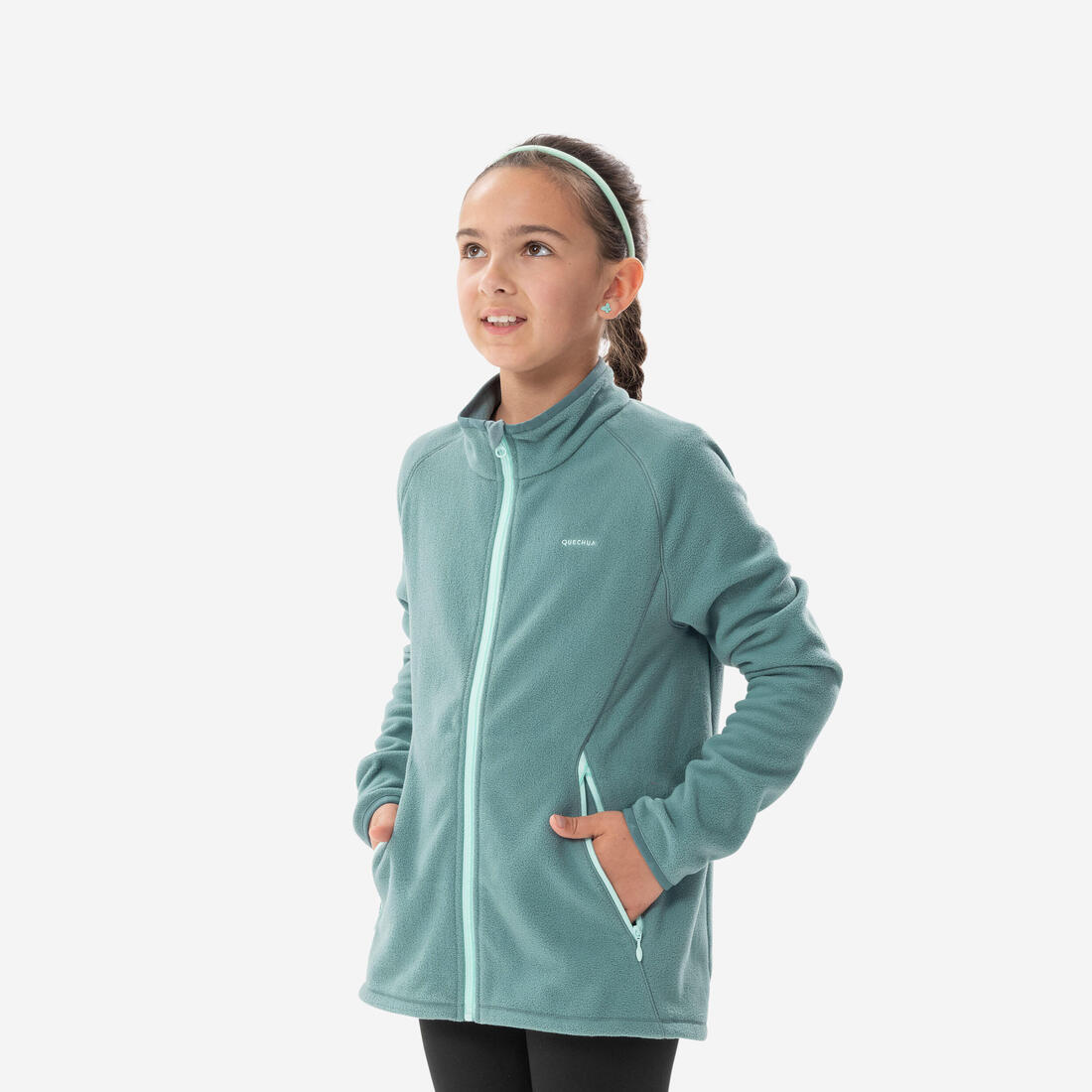 Veste polaire de randonnée - MH150 bleue - enfant 7-15 ans