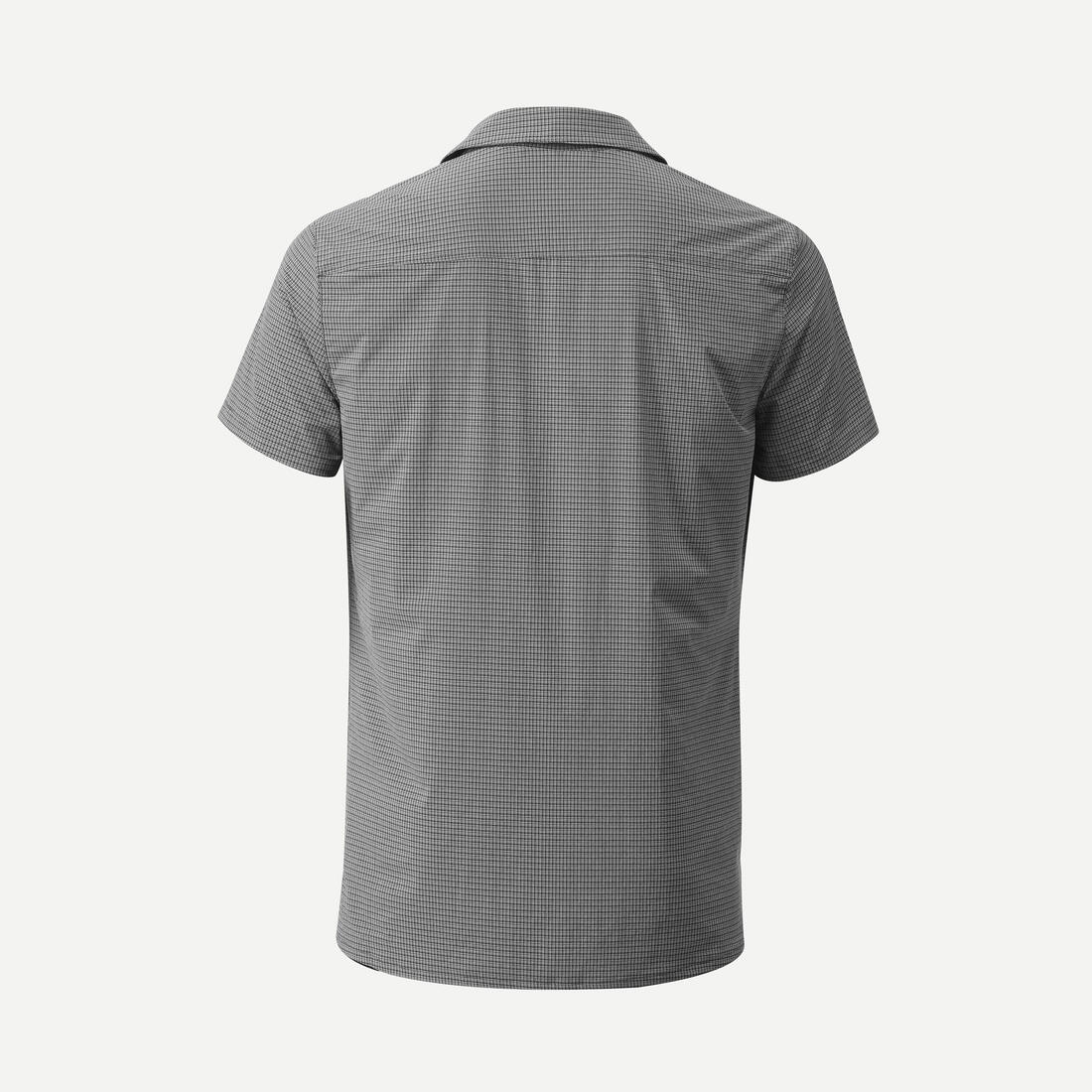 CHEMISE DE TREKKING VOYAGE TRAVEL 500 STRETCH MANCHES COURTES GRIS HOMME