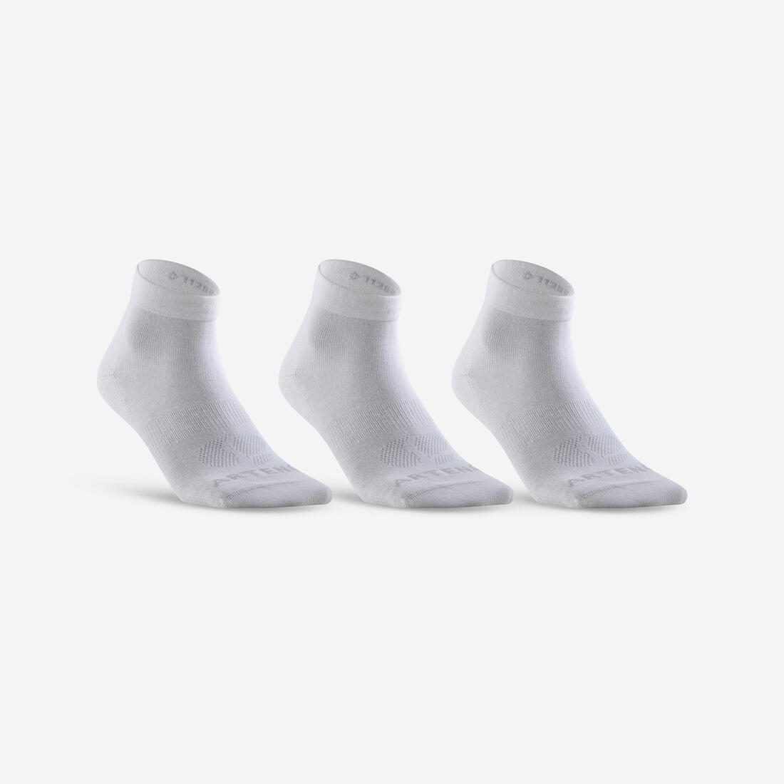 CHAUSSETTES DE SPORT MI-HAUTES ARTENGO RS 160 BLANCHES LOT DE 3