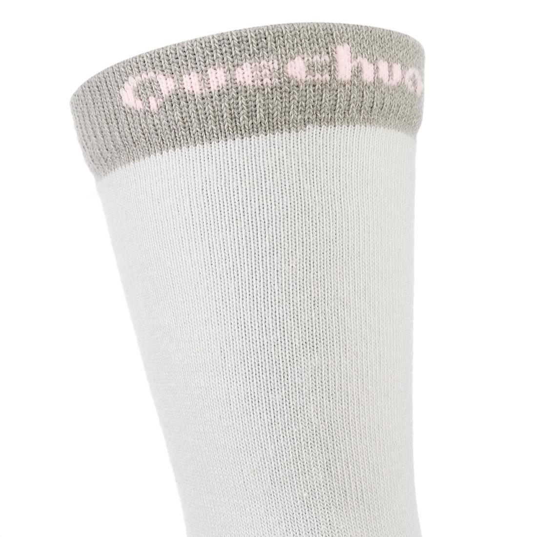 2 paires de chaussettes de randonnée tiges hautes enfant Crossocks violettes