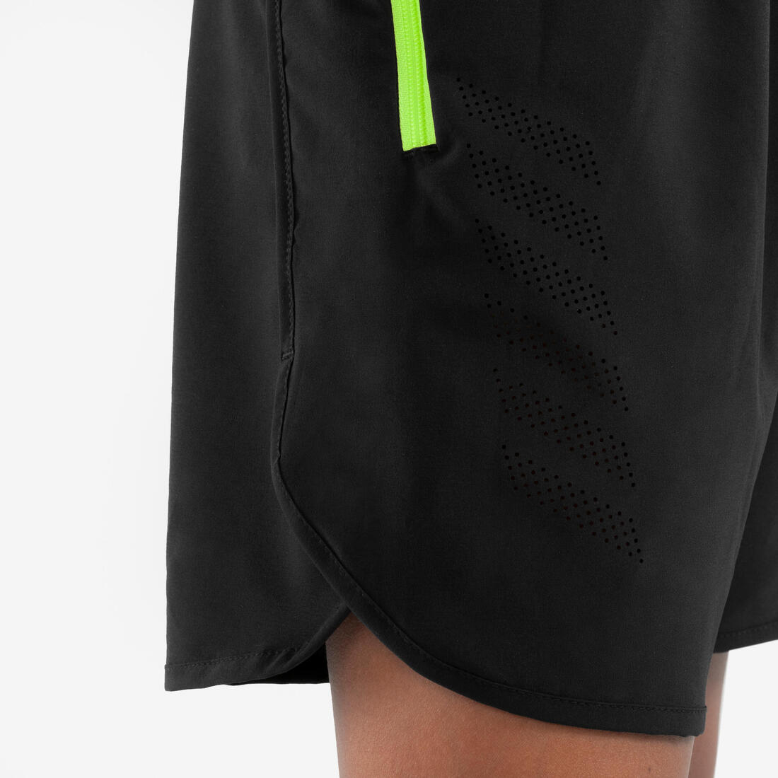 Short de Running respirant Enfant - KIPRUN dry+ 900 noir et gris