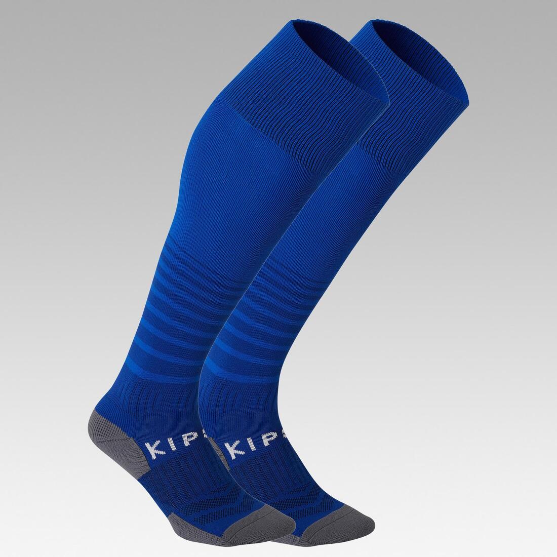 Chaussettes de football rayée enfant VIRALTO CLUB JR marine