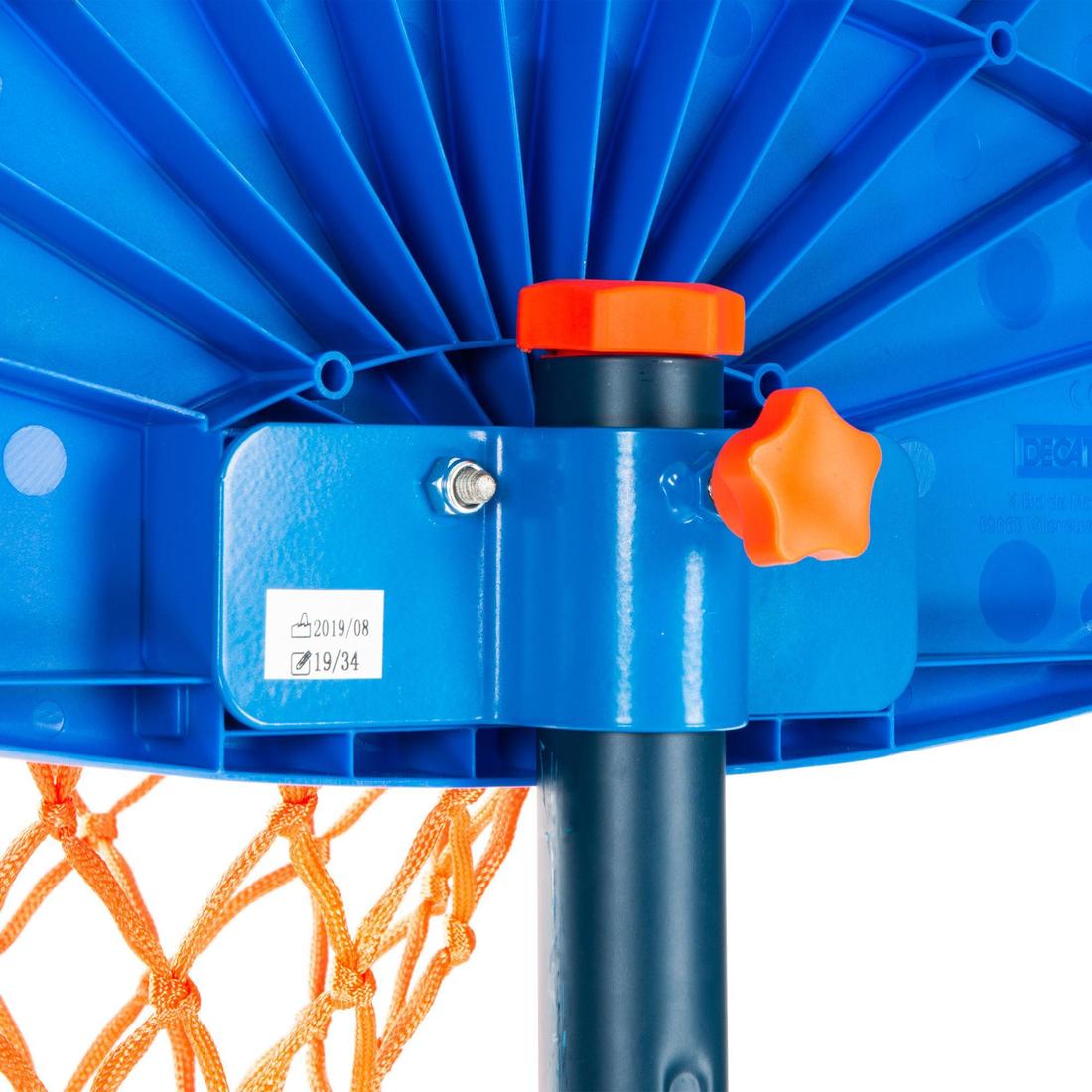 Panier de basket sur pied réglable de 1,30m à 1,60m Enfant - K500 Aniball bleu