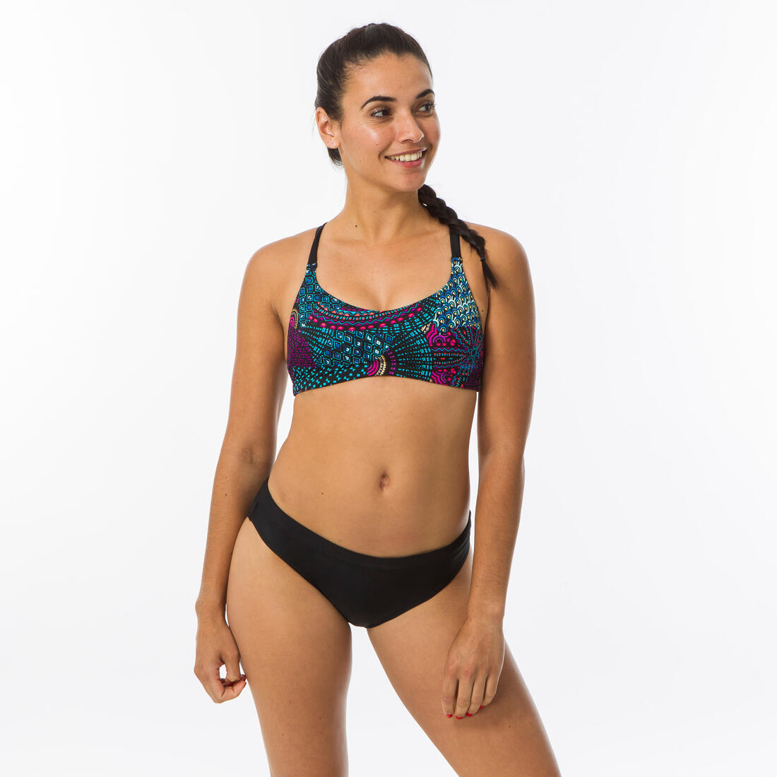 Haut de maillot de bain de natation femme Riana Lib Black