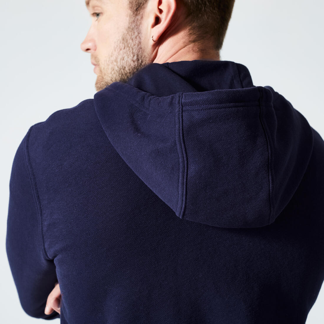 Sweat zippé à capuche de fitness en molleton homme