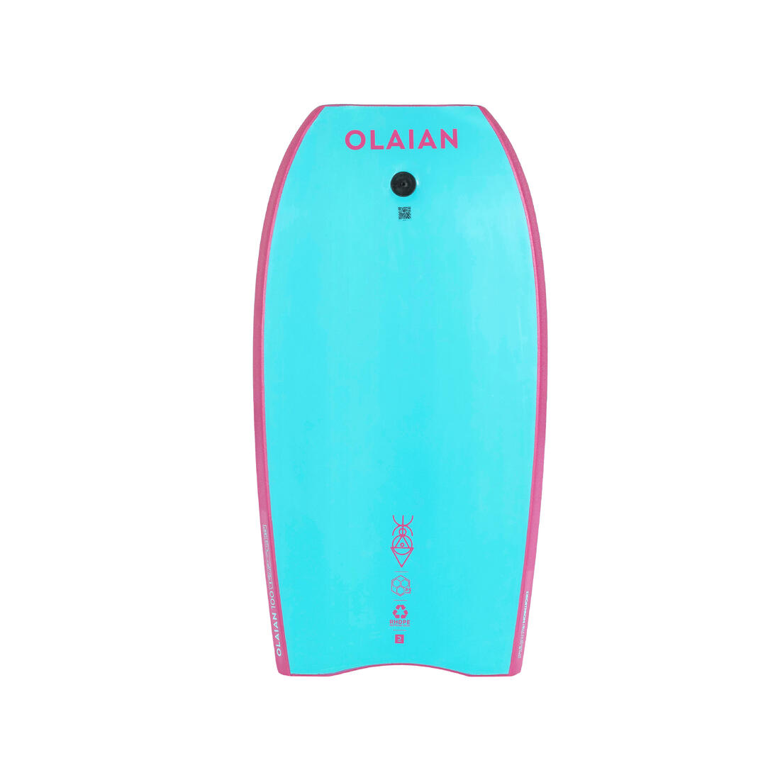 Bodyboard 100 Junior rose avec leash poignet