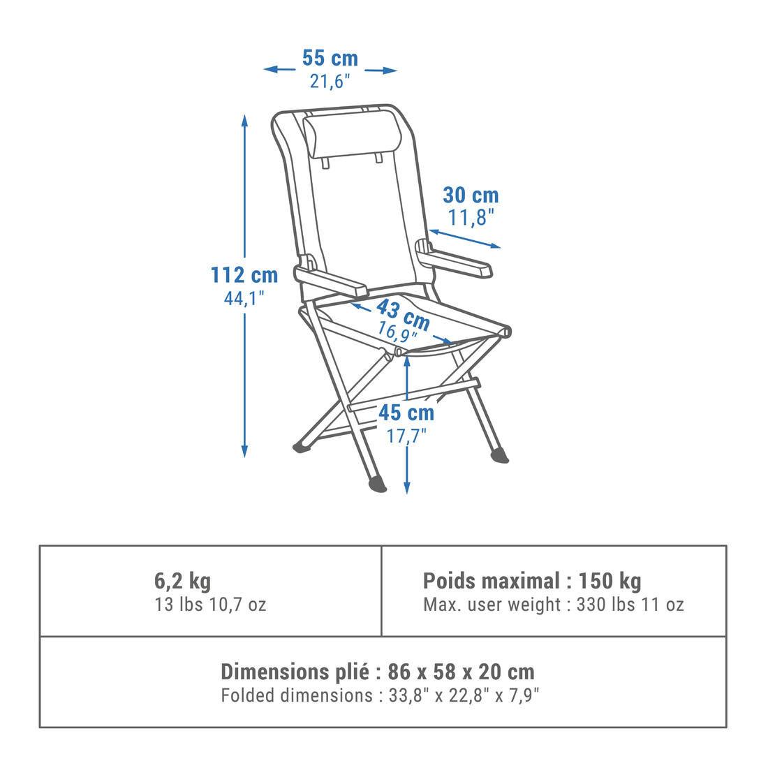 Fauteuil confortable et multipositions pour le camping - Chill Meal