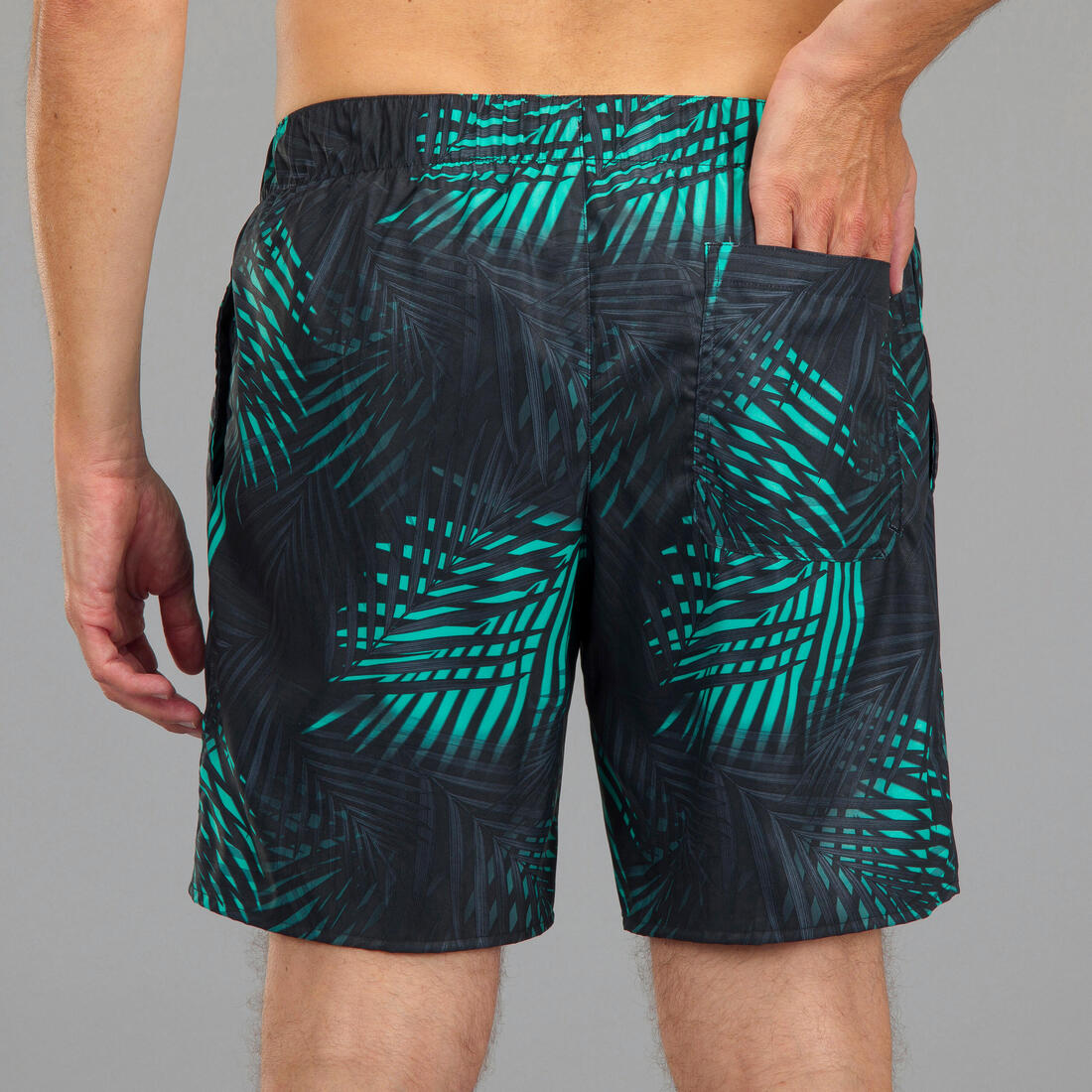 Boardshort surf 100 15" POPSTRIPE BLUE