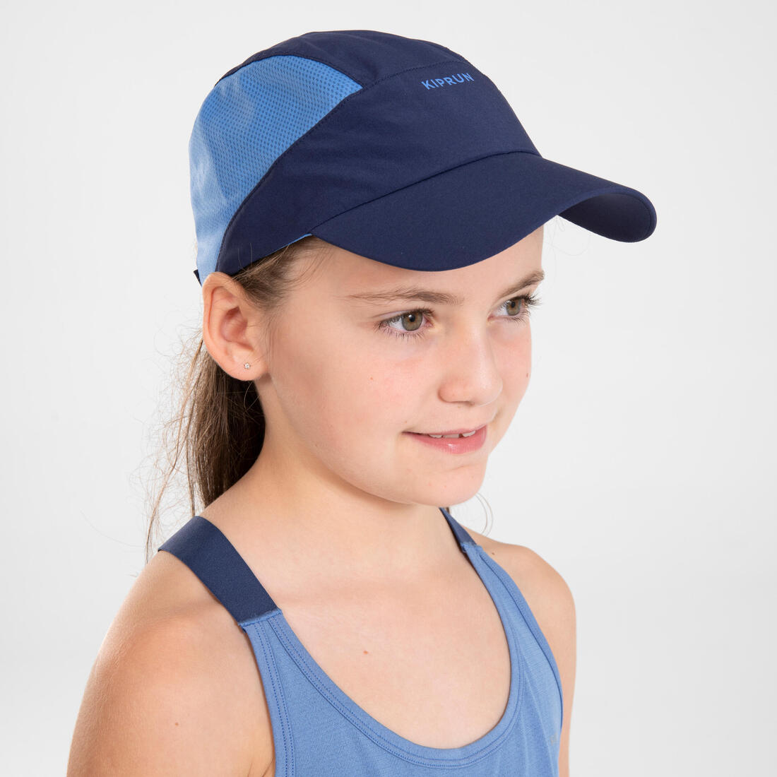 Casquette de running Enfant respirante - KIPRUN Run Dry Marine Verte