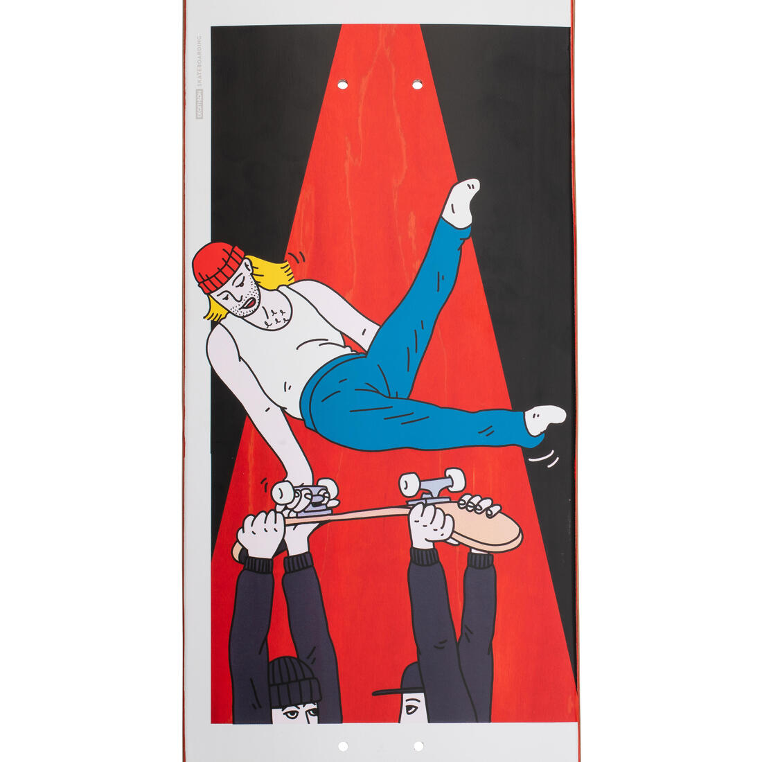 PLANCHE DE SKATE EN ERABLE DK120 GREETINGS TAILLE 8.5" COULEUR ROUGE.