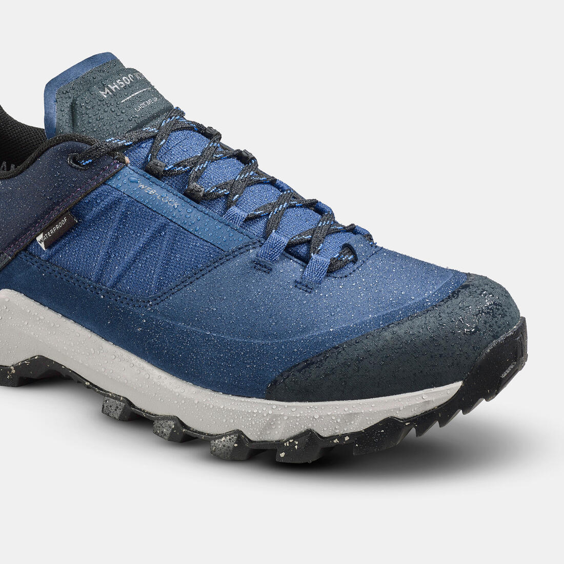 Chaussures de randonnée montagne imperméables, homme MH500 bleues