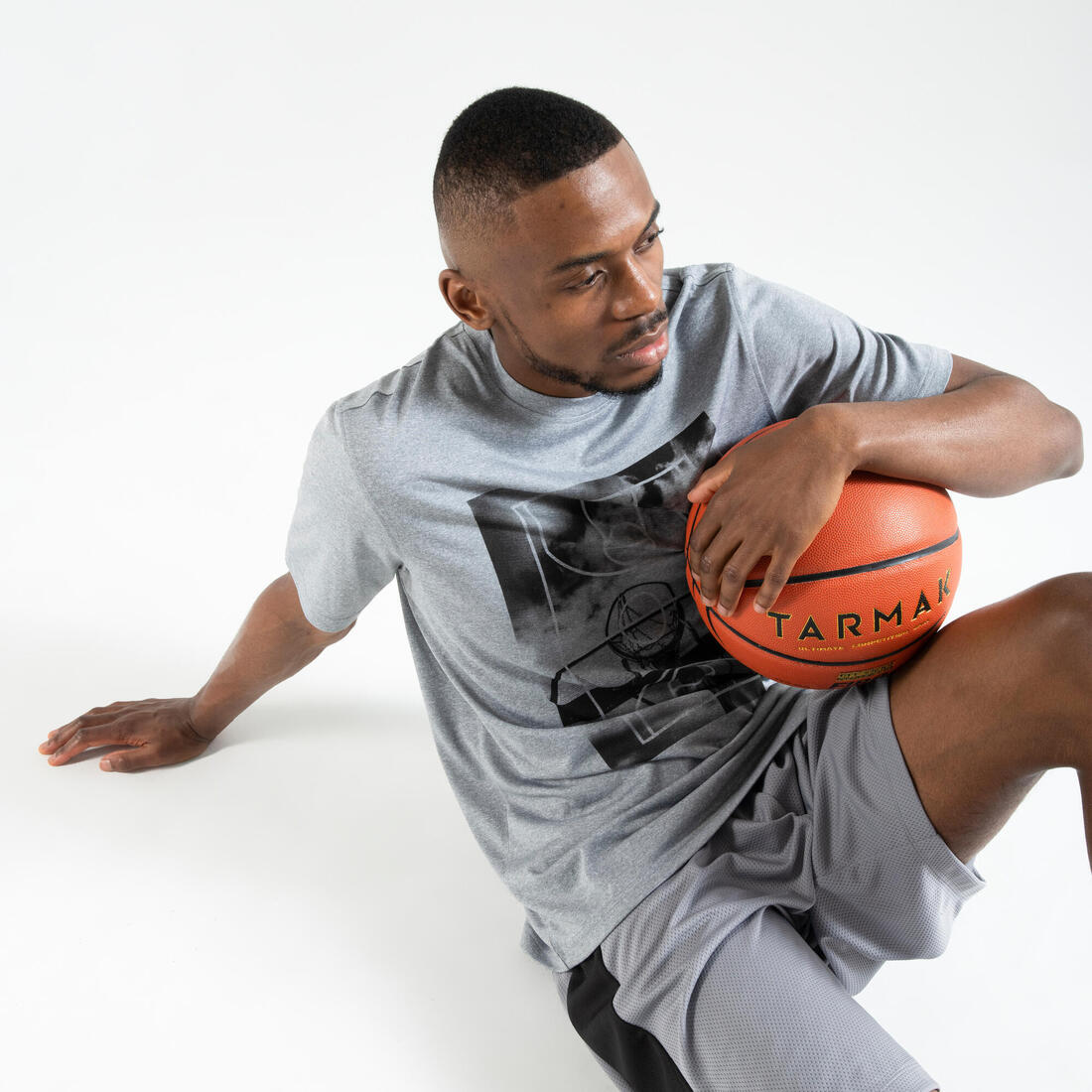 T-SHIRT / MAILLOT DE BASKETBALL HOMME TS500 BLANC 6 PHOTOS