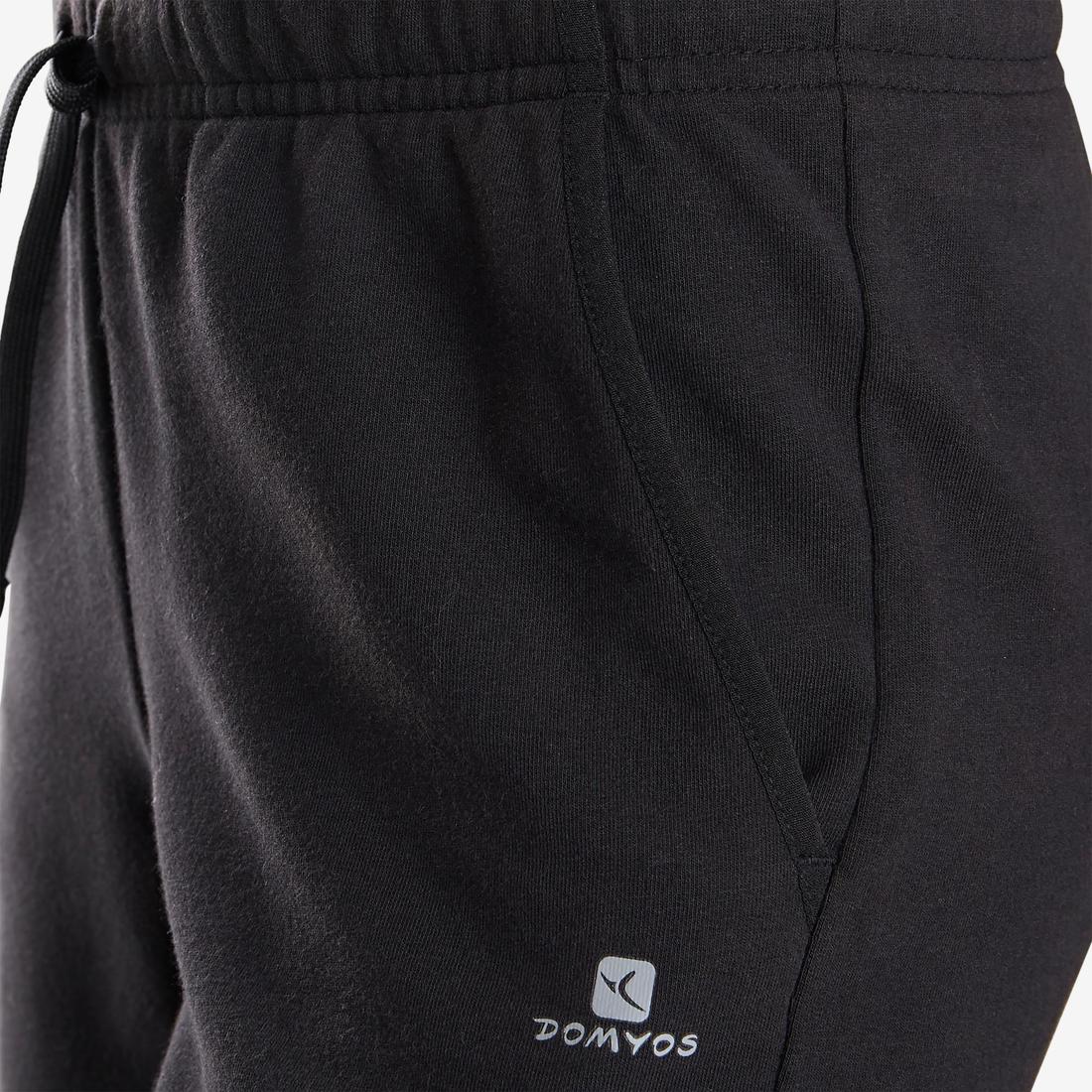 Short coton respirant 500 garçon GYM ENFANT noir