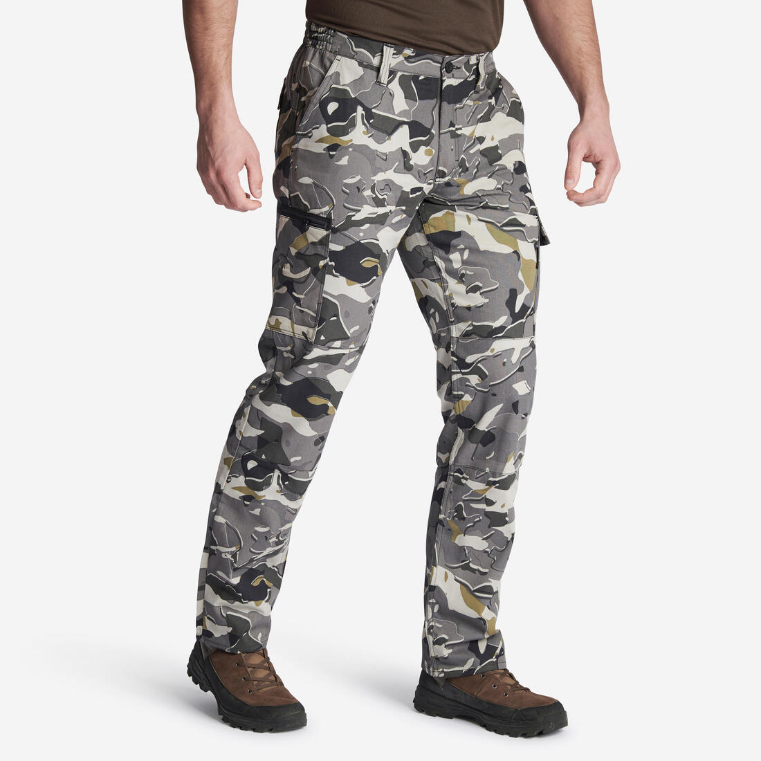 PANTALON CARGO RESISTANT STEPPE 300 CAMOUFLAGE WOODLAND