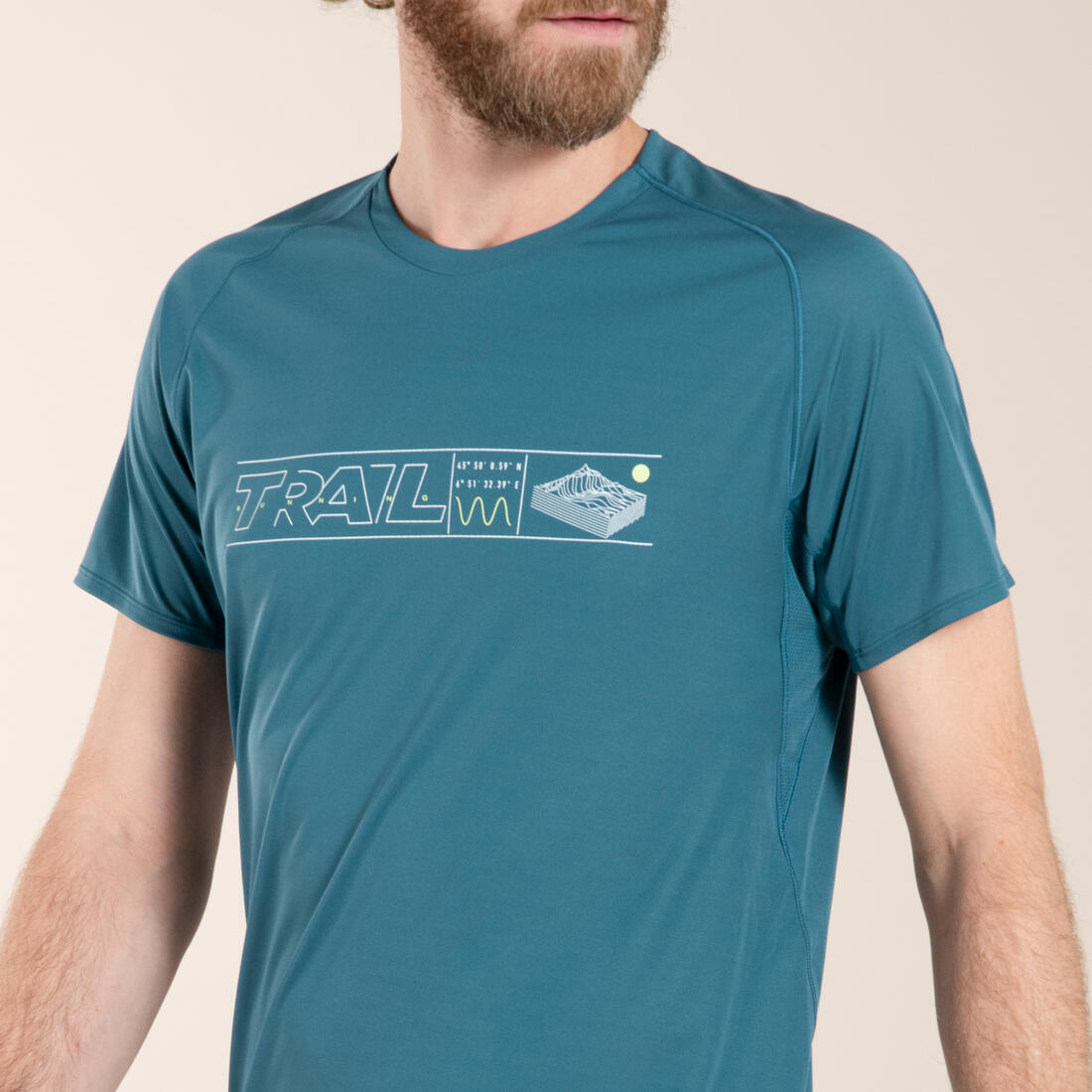 T-shirt de trail running résistant Homme - KIPRUN Run 500 Graph foncé