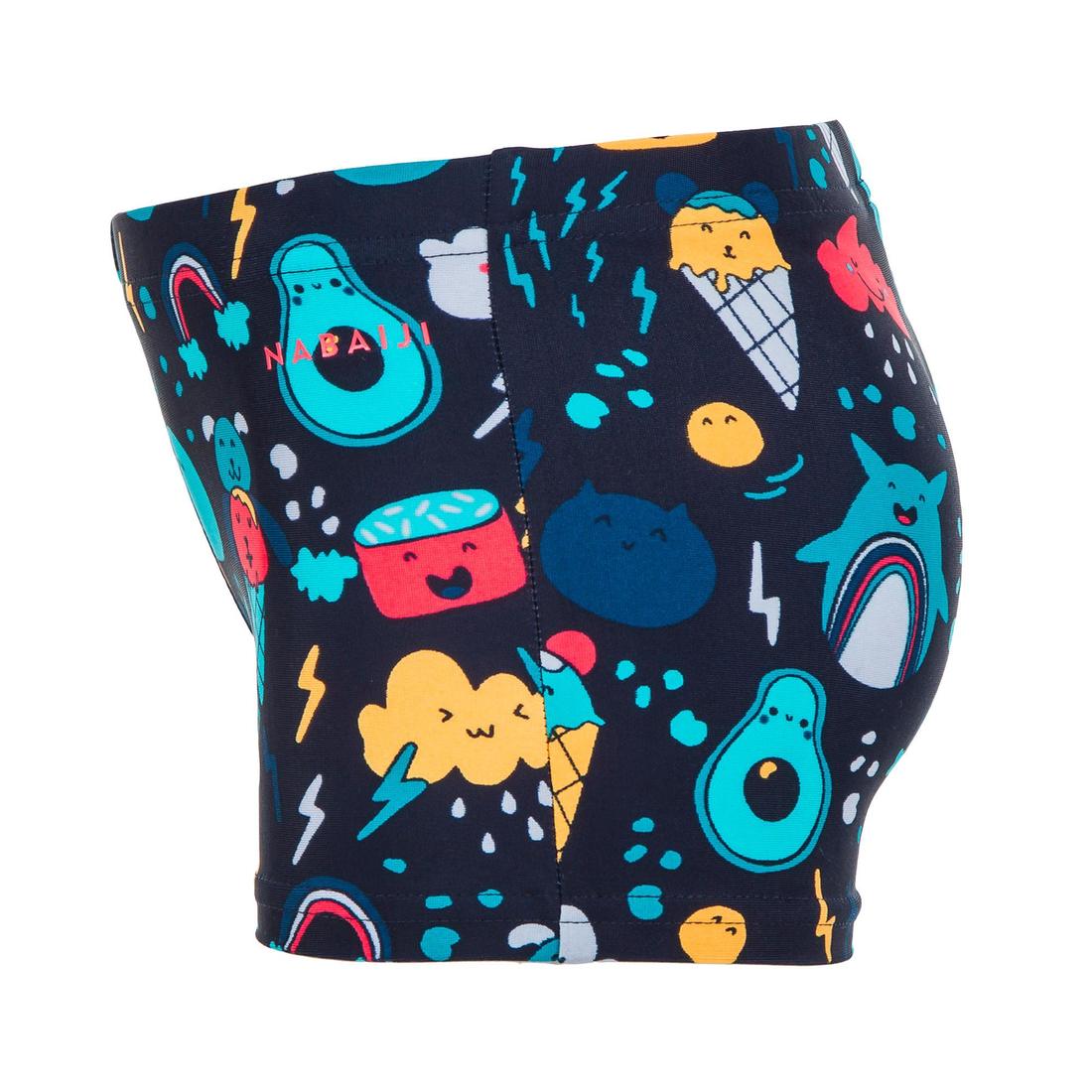 BOXER DE BAIN BEBE / ENFANT BLEU IMPRIME FISH